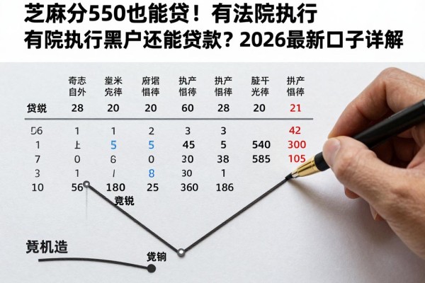 芝麻分550也能贷!有法院执行黑户还能贷款?2026最新口子详解