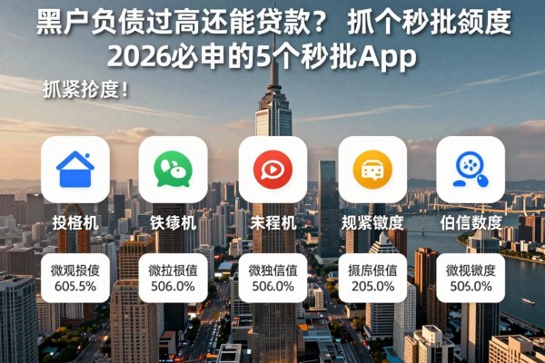黑户负债过高还能贷款?2026必申的5个秒批App,抓紧抢占额度!