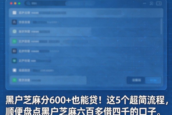 黑户芝麻分600+也能贷!这5个超简流程,顺便盘点黑户芝麻六百多借四千的口子