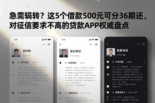 急需周转？这5个借款500元可分36期还、对征信要求不高的贷款APP权威盘点