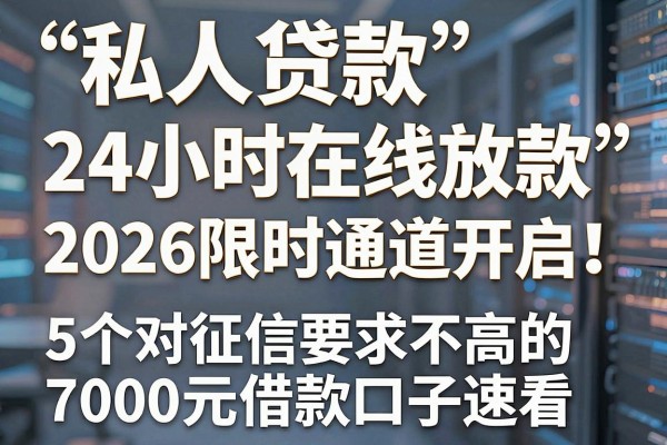私人贷款24小时在线放款,2026限时通道开启!这5个对征信要求不高的7000元借款口子速看