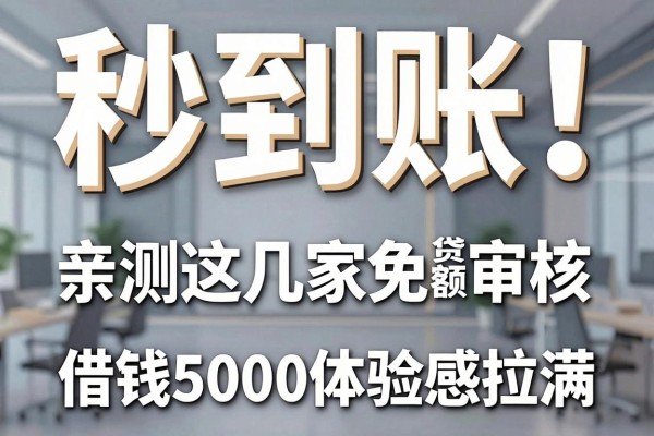 秒到账!亲测这几家免审核小额贷款平台,借钱5000体验感拉满