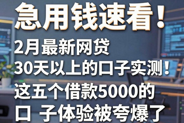 急用钱速看!2月最新网贷30天以上的口子实测,这五个借款5000的口子体验被夸爆了