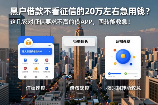 黑户借款不看征信的20万左右急用钱?这几家对征信要求不高的借钱APP,临时周转能救急!