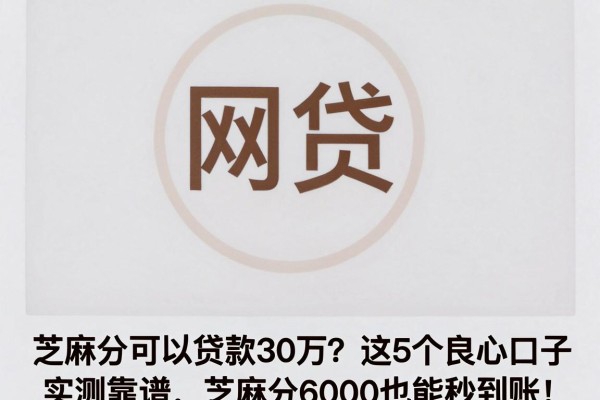芝麻分可以贷款30万？这5个良心口子实测靠谱，芝麻分6000也能秒到账！