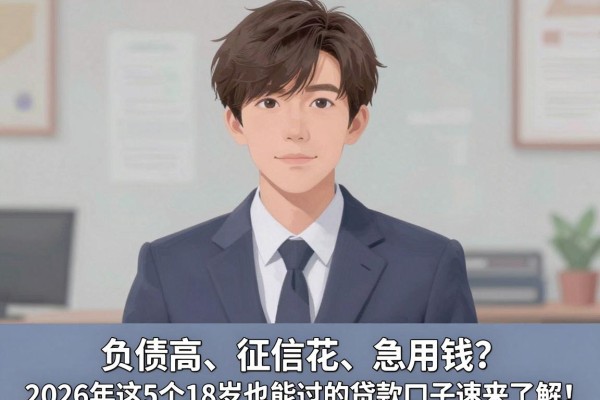 负债高、征信花、急用钱?2026年这5个18岁也能过的贷款口子速来了解!