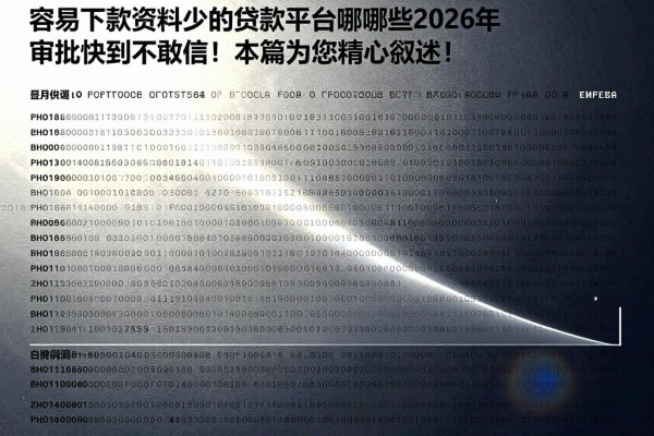 容易下款资料少的贷款平台有哪些2026年审批快到不敢信!本篇为您精心叙述!