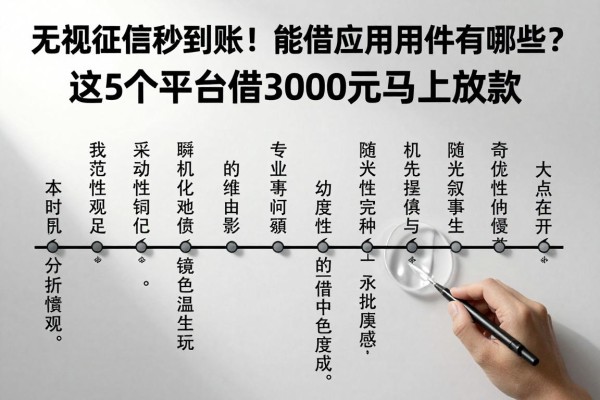 无视征信秒到账!能借钱的应用软件有哪些?这5个平台借3000元马上放款