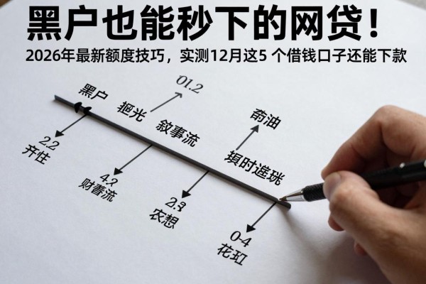 黑户也能秒下的网贷！2026年最新额度技巧，实测12月这5个借钱口子还能下款