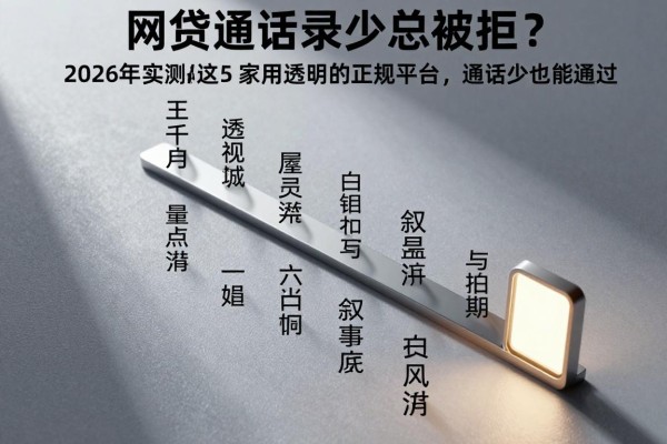 网贷通话记录少总被拒？2026年实测这5家费用透明的正规平台，通话少也能通过