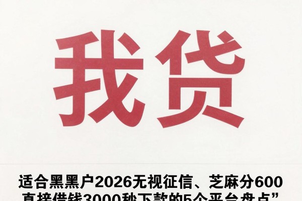 适合黑户2026无视征信、芝麻分600直接借钱3000秒下款的5个平台盘点