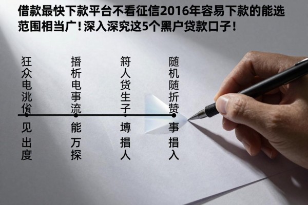 借款最快下款平台不看征信2026年容易下款的能选的范围相当广!,今天深入深究这5个黑户贷款口子!