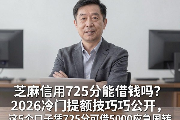 芝麻信用725分能借钱吗？2026冷门提额技巧公开，这5个口子凭725分可借5000应急周转