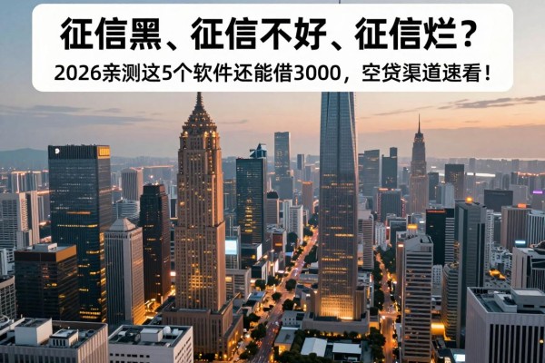 征信黑、征信不好、征信烂?2026亲测这5个软件还能借3000,空贷渠道速看!
