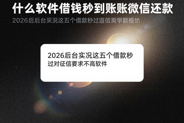 什么软件借钱秒到账微信还款,2026后台实况这五个借款秒过对征信要求不高软件