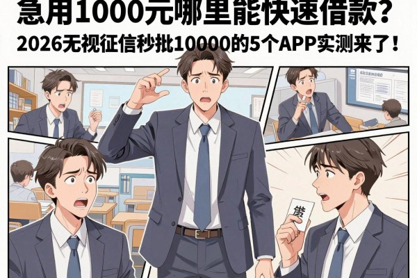 急用1000元哪里能快速借款?2026无视征信秒批10000的5个APP实测来了!