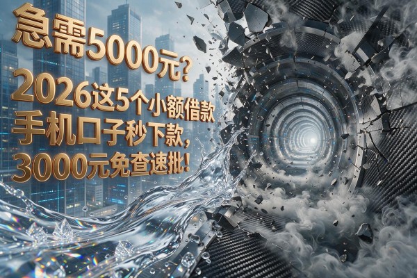 急需5000元？2026这5个小额借款手机口子秒下款，3000元免查速批！