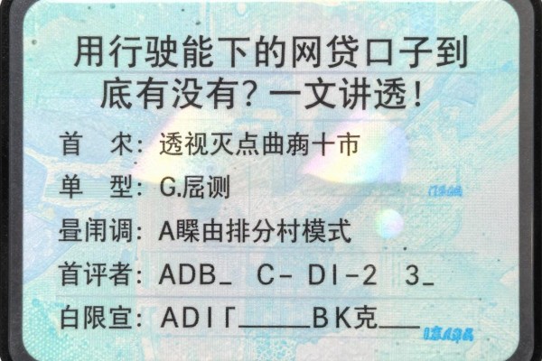 用行驶证能下的网贷口子到底有没有？一文讲透！