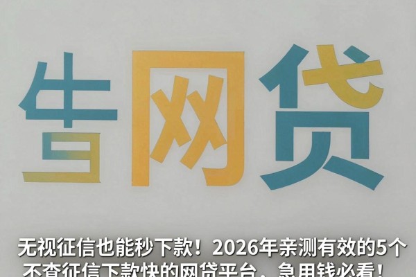 无视征信也能秒下款!2026年亲测有效的5个不查征信下款快的网贷平台,急用钱必看