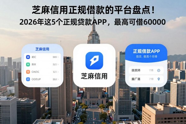芝麻信用正规借款的平台盘点!2026年这5个正规贷款APP,最高可借60000