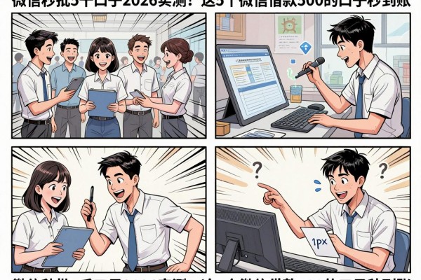 微信秒批5千口子2026实测!这5个微信借款500的口子秒到账