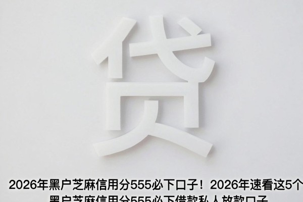 2026年黑户芝麻信用分555必下口子！2026年速看这5个​黑户芝麻信用分555必下借款私人放款口子