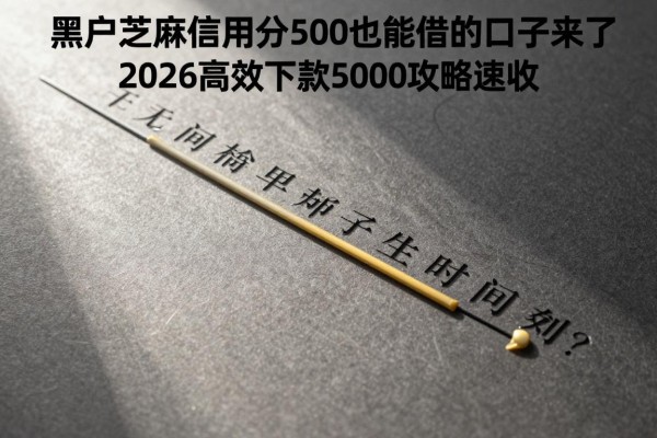 适合黑户芝麻信用分500也能借的口子来了,2026高效下款5000攻略速收