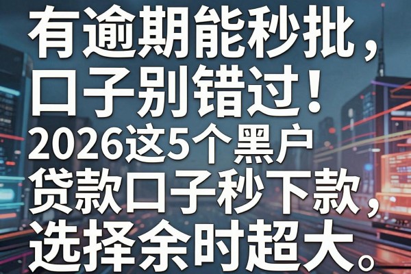 有逾期能秒批口子别错过!2026这5个黑户贷款口子秒下款,选择余地超大!