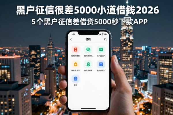 黑户征信很差5000小额借钱2026,今日必过审核方案5个黑户征信差借钱5000秒下款app