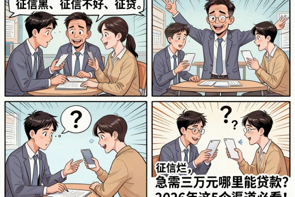 征信黑、征信不好、征信烂,急需三万元哪里能贷款?2026年这5个渠道必看!