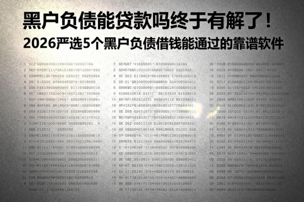 黑户负债能贷款吗终于有解了！2026严选5个黑户负债借钱能通过的靠谱软件