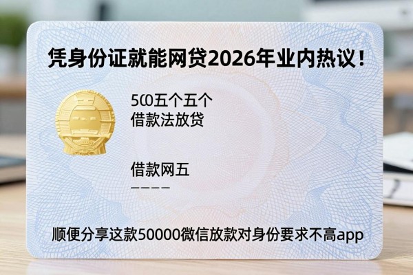 凭身份证就能网贷2026年业内热议!顺便分享这五个借款50000微信放款对身份要求不高app