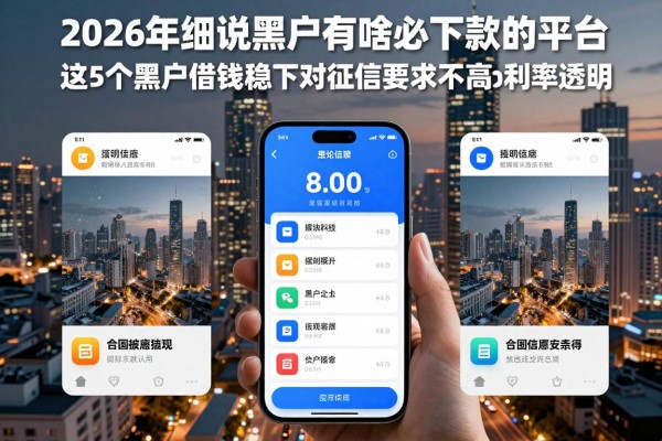 2026年细说黑户有啥必下款的平台!这5个黑户借钱稳下对征信要求不高app利率透明