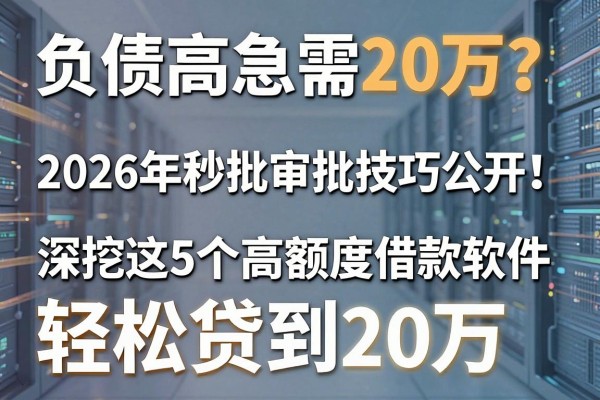负债高急需20万?2026年秒批审批技巧公开!深挖这5个高额度借款软件,轻松贷到20万