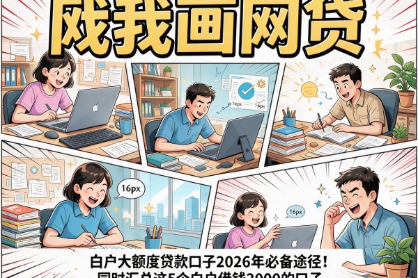 白户大额度贷款口子2026年必备途径!同时汇总这5个白户借钱2000的口子