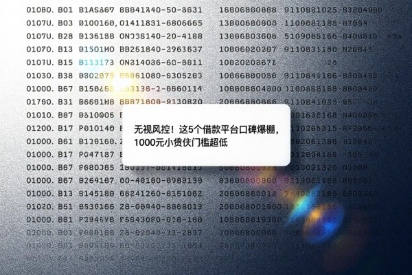 无视风控！这5个借款平台口碑爆棚，1000元小额贷款门槛超低