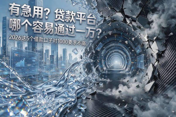 有急用？贷款平台哪个容易通过一万？2026这5个借款口子对1000要求不高，秒批放款技巧来了！
