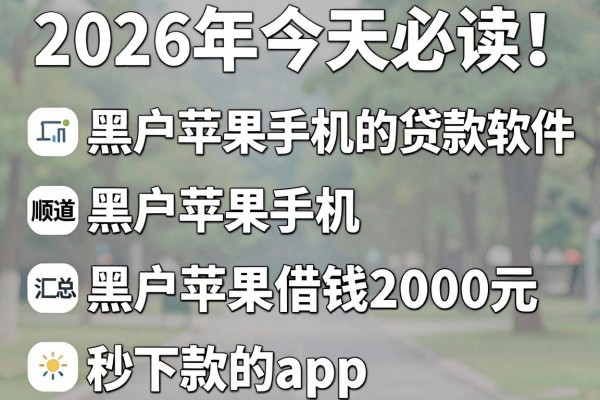 黑户苹果手机的贷款软件2026年今天必读!顺道汇总五个黑户苹果借钱2000元秒下款的app