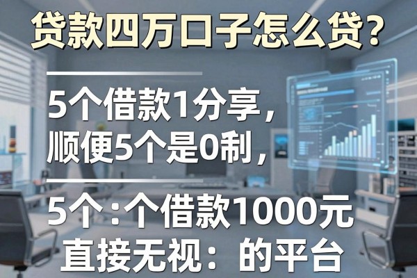 贷款四万口子怎么贷？顺便分享5个借款1000元直接无视的平台