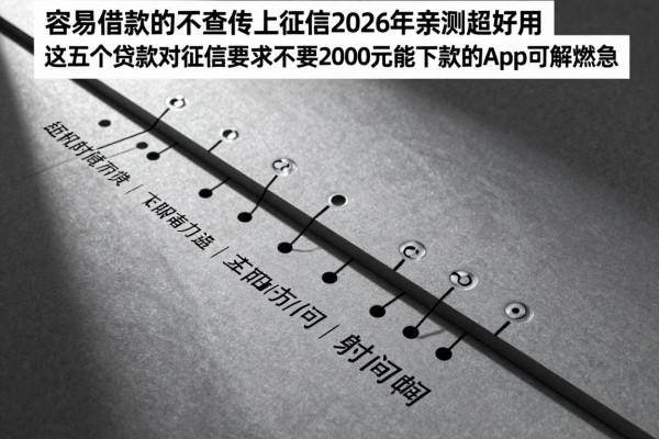 容易借款的不查不上征信2026年亲测超好用,这五个贷款对征信要求不高2000元能下款的app可解燃急