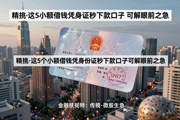 快速小额贷款凭身份证,精挑这5个小额借钱凭身份证秒下款口子可解眼前之急