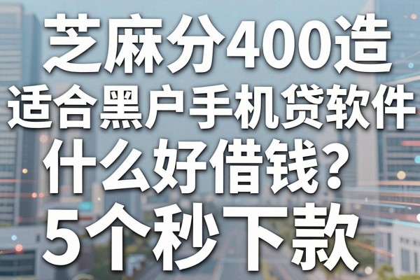 芝麻分400适合黑户手机贷软件什么好借钱?这5个秒下款