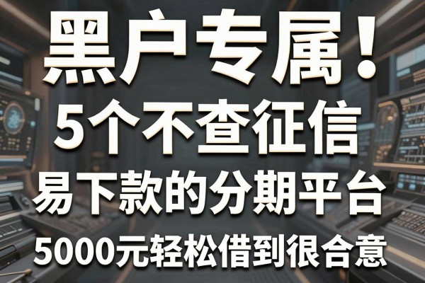 黑户专属!这5个不查征信、易下款的分期平台,5000元轻松借到很合意