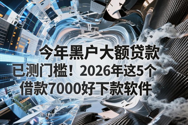 今年黑户大额贷款门槛!2026年已测这5个借款7000好下款软件