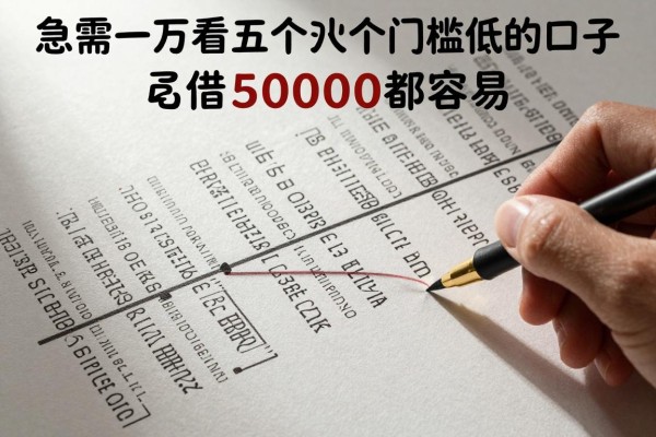 急需一万看这里!2026年这五个门槛低的口子,借50000都容易