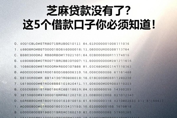 芝麻贷款没有了?这5个借款口子你必须知道!