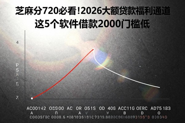 芝麻分720必看！2026大额贷款福利通道，这5个软件借款2000门槛低