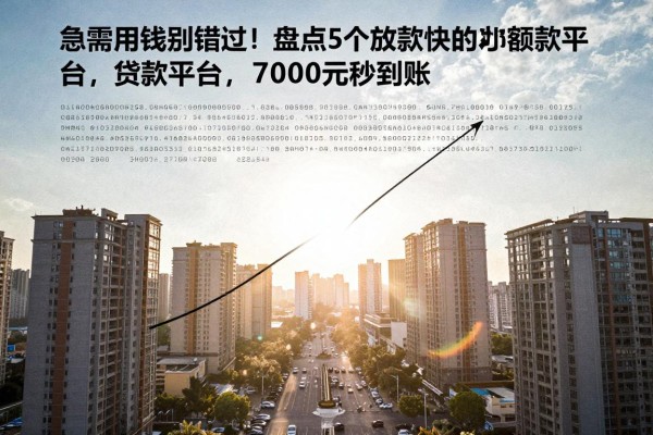 急需用钱别错过!盘点5个放款快的小额贷款平台,7000元秒到账