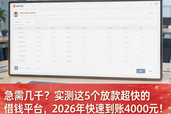 急需几千?实测这5个放款超快的借钱平台,2026年快速到账4000元!