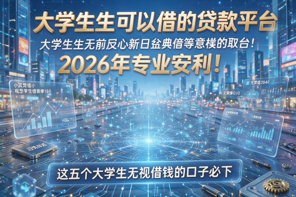 大学生可以借的贷款平台2026年专业安利!评点这五个大学生无视借钱的口子必下